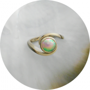 18ct White Gold Ring. 7 mm Gem Grade Brereton Blue Pearl Crossover.
